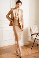 Brown Blazer Skirtsuit - FashionByTeresa